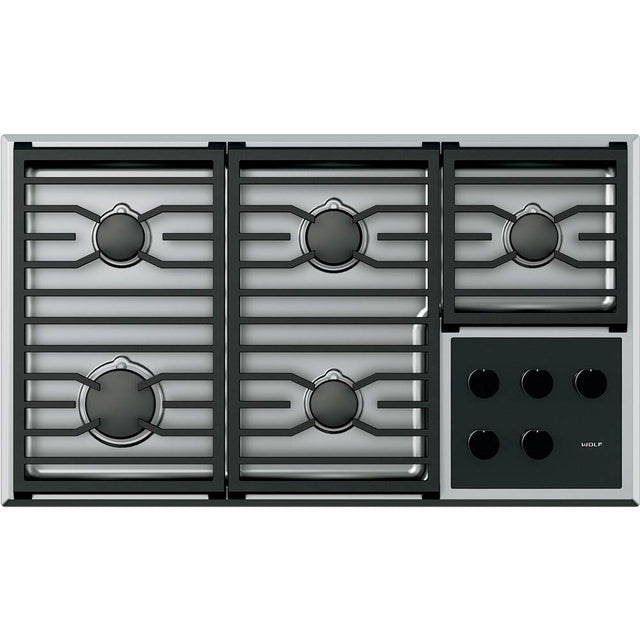 Wolf - 36'' Transitional Gas Cooktop / Ng - Stainless Steel
