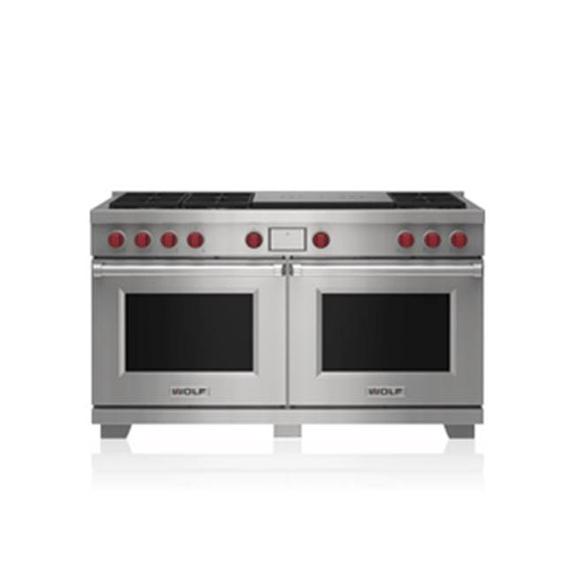 Wolf - 60' Dual Fuel Range - 6 Burners And French Top - NG