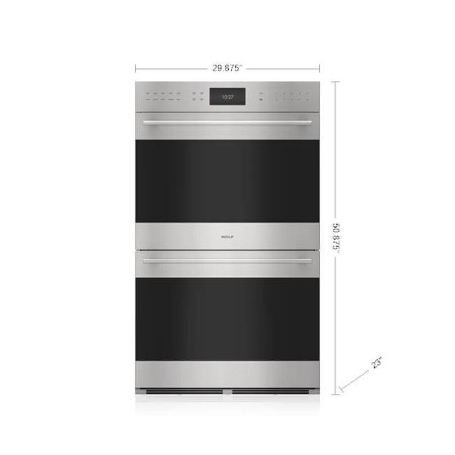 Wolf - 30'' Double Walloven, E-Series, Transitional Trim, Stainless Steel, Tube Handle
