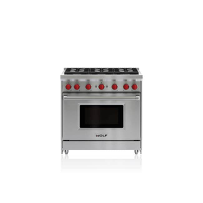 Wolf - 36'' Gas Range, 6 Burner, Lp - No Finish Group