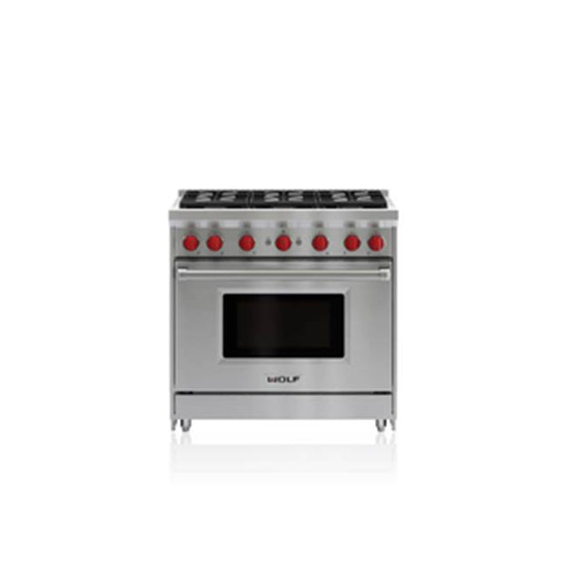 Wolf - 36'' Gas Range, 6 Burner, Lp - No Finish Group