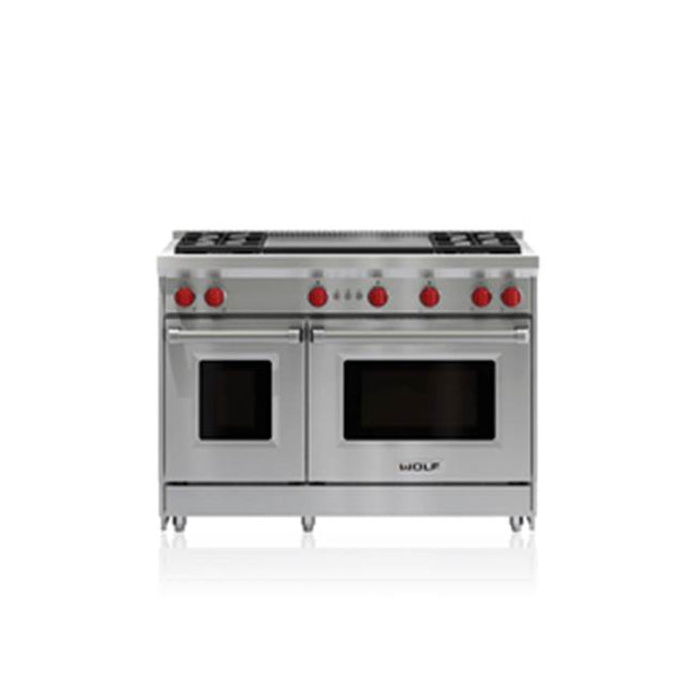 Wolf - 48'' Gas Range, 4 Burner, Double Griddle, Lp - No Finish Group
