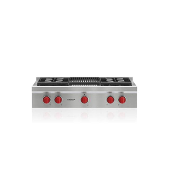 Wolf - 36'' Sealed Burner Rangetop, 4 Burner, Charbroiler, Lp - No Finish Group