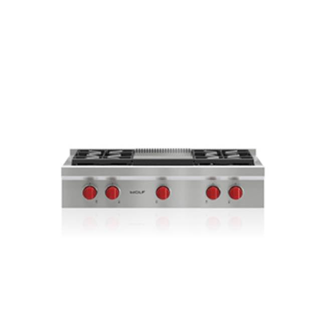 Wolf - 36'' Sealed Burner Rangetop, 4 Burner, Griddle, Lp - No Finish Group