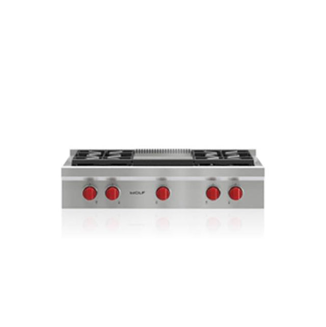 Wolf - 36'' Sealed Burner Rangetop, 4 Burner, Griddle, Lp - No Finish Group