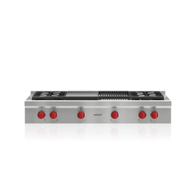 Wolf - 48'' Sealed Burner Rangetop, 4 Burner, Char & Griddle, Lp - No Finish Group