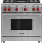 Wolf - 36'' Gas Range, 4 Burner, Charbroiler, Ng - No Finish Group