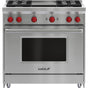 Wolf - 36'' Gas Range, 4 Burner, Griddle, Ng - No Finish Group
