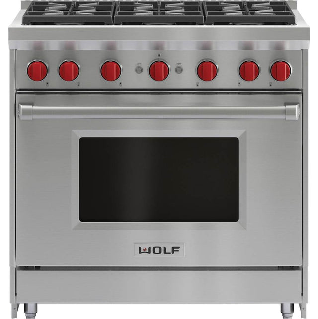Wolf - 36'' Gas Range, 6 Burner, Ng - No Finish Group