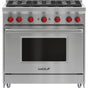 Wolf - 36'' Gas Range, 6 Burner, Ng - No Finish Group