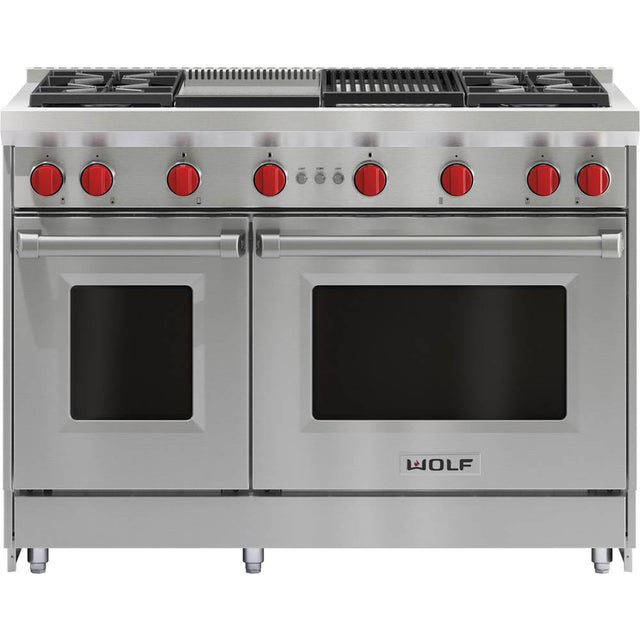 Wolf - 48'' Gas Range, 4 Burner, Char & Griddle, Ng - No Finish Group