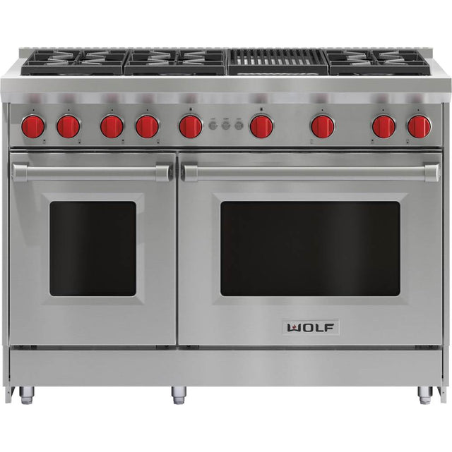 Wolf - 48'' Gas Range, 6 Burner, Charbroiler, Ng - No Finish Group