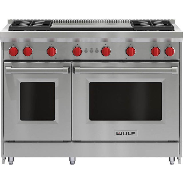Wolf - 48'' Gas Range, 4 Burner, Double Griddle, Ng - No Finish Group