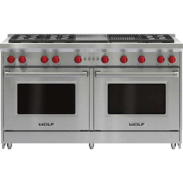 Wolf - 60'' Gas Range, 6 Burner, Char & Griddle, Ng - No Finish Group