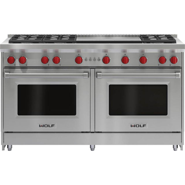 Wolf - 60'' Gas Range, 6 Burner, Double Griddle, Ng - No Finish Group