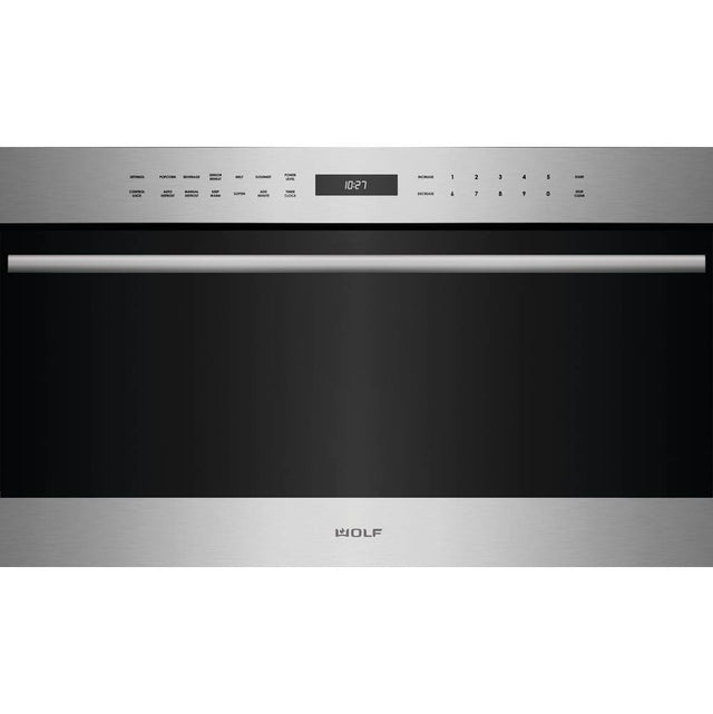 Wolf - 30'' E Series Transitional Drop-Down Door Microwave Oven - Stainless Steel