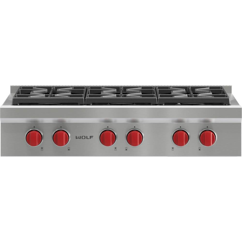 Wolf - 36'' Sealed Burner Rangetop, 6 Burner, Ng - No Finish Group
