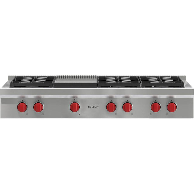 Wolf - 48'' Sealed Burner Rangetop, 6 Burner, Griddle, Ng - No Finish Group