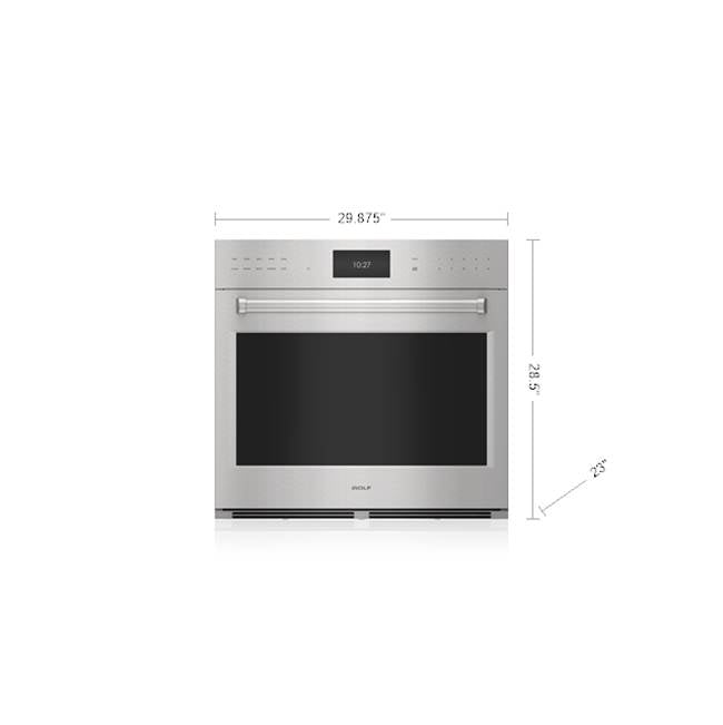 Wolf - 30'' Single Walloven, E-Series, Professional Trim, Stainless Steel, Pro Handle