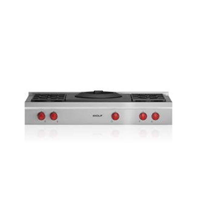 Wolf - 48'' Sealed Burner Rangetop, 4 Burner, Wok, Lp