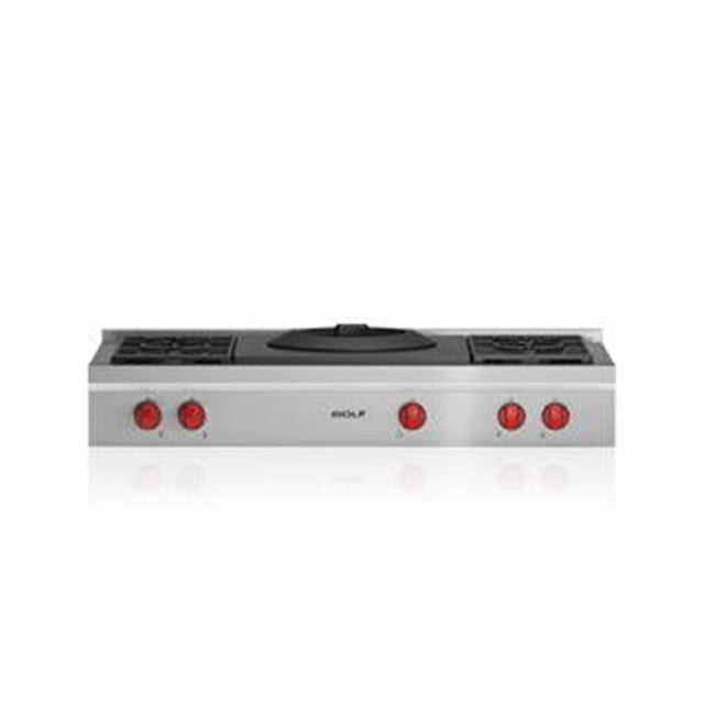 Wolf - 48'' Sealed Burner Rangetop, 4 Burner, Wok, Lp