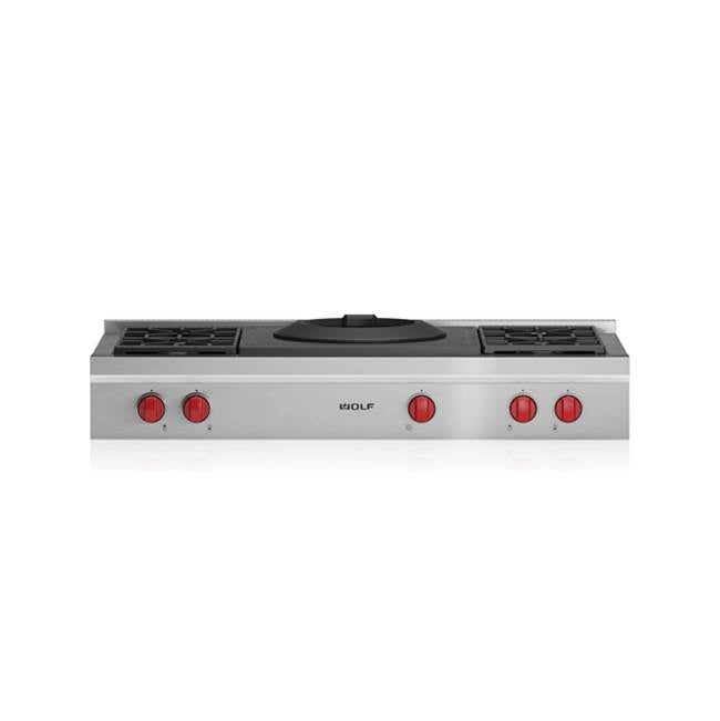 Wolf - 48'' Sealed Burner Rangetop - 4 Burners and Wok Burner
