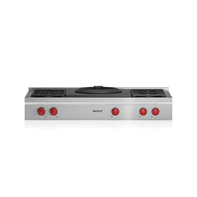 Wolf - 48'' Sealed Burner Rangetop - 4 Burners and Wok Burner