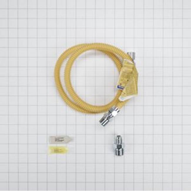 Whirlpool - Dryer Gas Flex Line Install Kit: 4-Ft Gas Connector, 3 Fittings, Sealant, Leak Detector Solution And Instructions