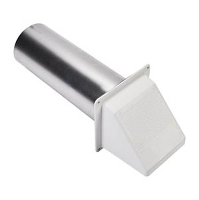 Whirlpool - Range Hood Vent Through-The-Wall: 4-In Opening, Heavy-Duty Rigid Metal, 10- 1/2-In Pipe W/ Back Draft Flapper