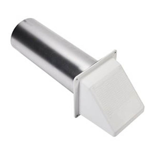 Whirlpool - Range Hood Vent Through-The-Wall: 4-In Opening, Heavy-Duty Rigid Metal, 10- 1/2-In Pipe W/ Back Draft Flapper