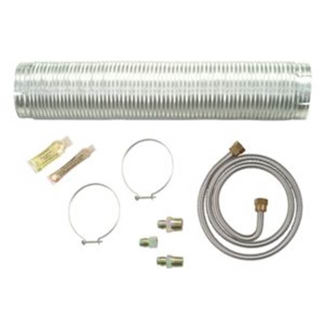 Whirlpool - Dryer Gas Hook-Up Kit: 4-Ft With 8-Ft Metal Vent And 2 Clamps