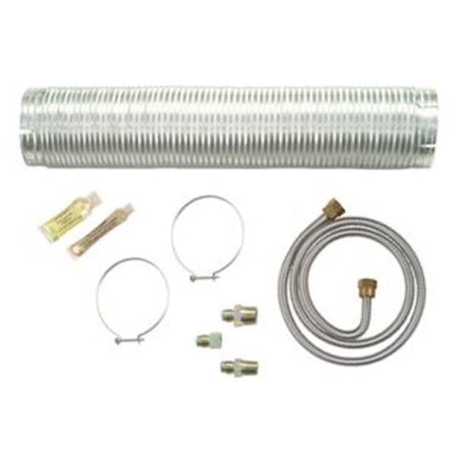Whirlpool - Dryer Gas Hook-Up Kit: 4-Ft With 8-Ft Metal Vent And 2 Clamps