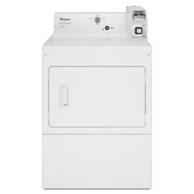 Whirlpool - Commercial Electric Super-Capacity Dryer, Coin-Slide And Coin-Box - White