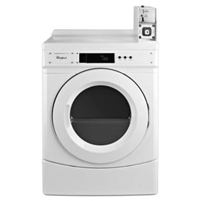 Whirlpool - 27'' Commercial Gas Front-Load Dryer Featuring Factory-Installed Coin Drop With Coin Box - White