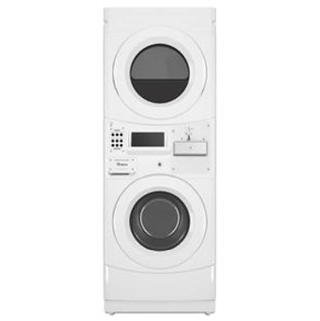Whirlpool - Gas Stacked Commercial Washer Dryer Coin Operated
