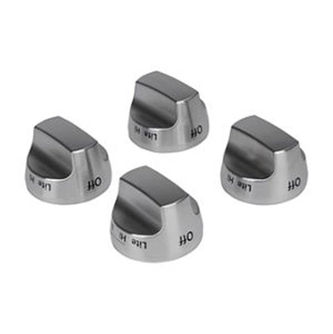 Whirlpool - Range Knobs: Ka, 4 Bladed Stemless Brushed Stainless Steel Burner Knobs For 30-In Range, Color: Stainless Steel, Pkg: Box