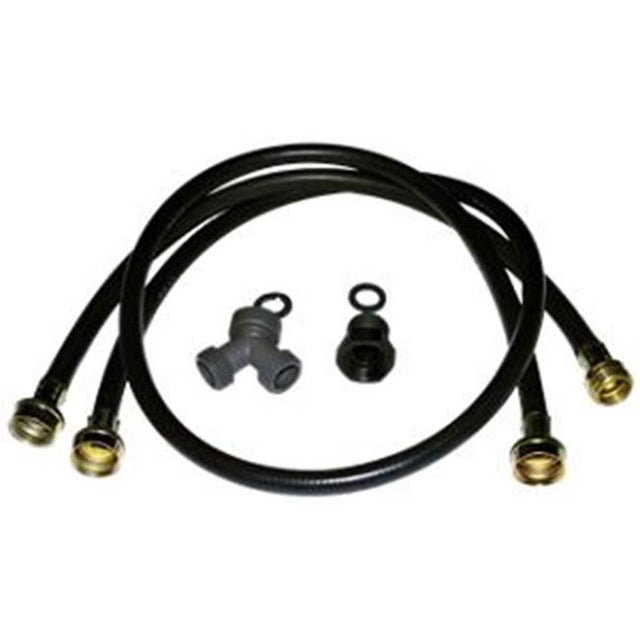 Whirlpool - Washer Inlet Hose-Steam: 1 Of 5-Ft Epdm Hose, 1 Of 2-Ft Epdm Hose, Y- Connector, 2-Adaptor, Washer, Color-Blk