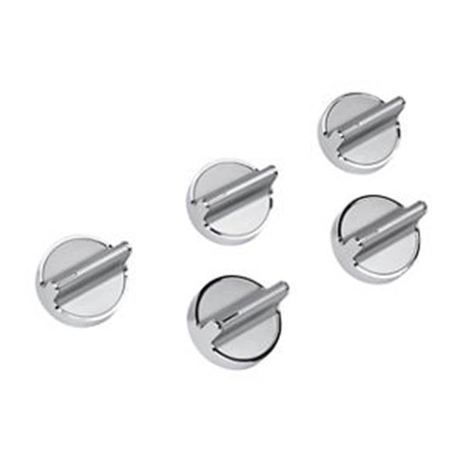 Whirlpool - Cooktop Gas Knob Kit: Stainless Steel - Qty 5