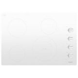 Whirlpool - 30'' 4 Elements, Ceramic Glass, 10/6'' Dual,8'',(2) 6'' Radiant Element, Frameless, Dish Safe Knob Control - White