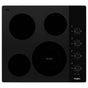 Whirlpool - 24'' 4 Elements, Ceramic Glass, 10/6'' Dual,8'',(2) 6'' Radiant Element, Frameless, Dish Safe Knob Control - Black