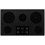 Whirlpool - 36'' 5 Elements, Ceramic Glass, 10/6'' Dual,10'',(3) 6'' Radiant Element, Frameless, Dish Safe Knob Control - Black