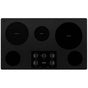Whirlpool - 36'' 5 Elements, Ceramic Glass, 12/9'' Dual, 10/6'' Dual, (3) 6'' Radiant Elements, Frameless, Dish Safe Knob Control - Black