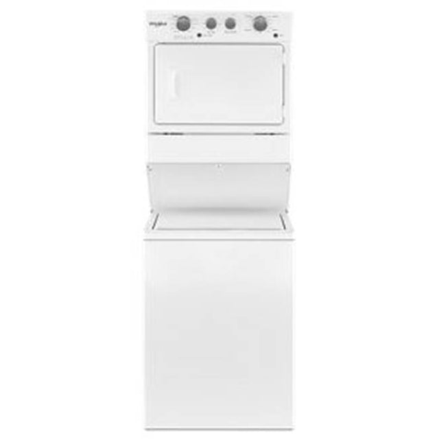 Whirlpool - Electric Full Size Stacked Laundry Center, 3.5 Cu.Ft / 5.9 Cu.Ft., Dual Action Agitator, Fabric Softener Dispenser - White