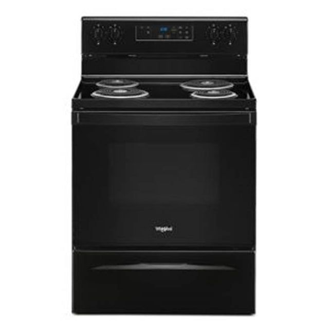 Whirlpool - 4.8 Cu Ft, Standard Clean, Coil, 2-6'', 2-8'' Clock, Large Window, Storage Drawer - Black