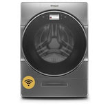 Whirlpool - 5.0 Cu. Ft., 28 Cycles, 15 Options, 5 Temperatures, Lcd Screen, Wifi, 1200 Rpm, Heater, Steam, 12 Hr. Fan Fresh - Chrome Shadow
