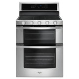 Whirlpool - 6.0 Cu. Ft. Gas Double Oven Range with Center Oval Burner - Stainless Steel