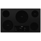 Whirlpool - 36'' Ceramic Glass, 5 Elements, 2-10/6'' Dual, 1-8'', 1-6'', 1-6'' Warm Zone, Tap Touch Controls, Wifi - Black