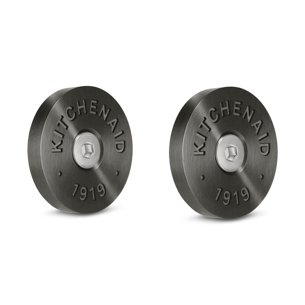 Whirlpool - Range Handle Medallions: (Qty 2) Medallions With 1/8-In Hex Wrench, (Qty 2) Medallion Screws For Kad - Black