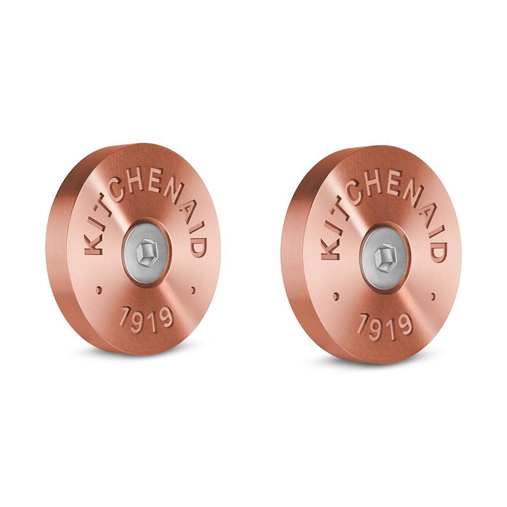 Whirlpool - Range Handle Medallions: (Qty 2) Medallions With 1/8-In Hex Wrench, (Qty 2) Medallion Screws For Kad - Copper