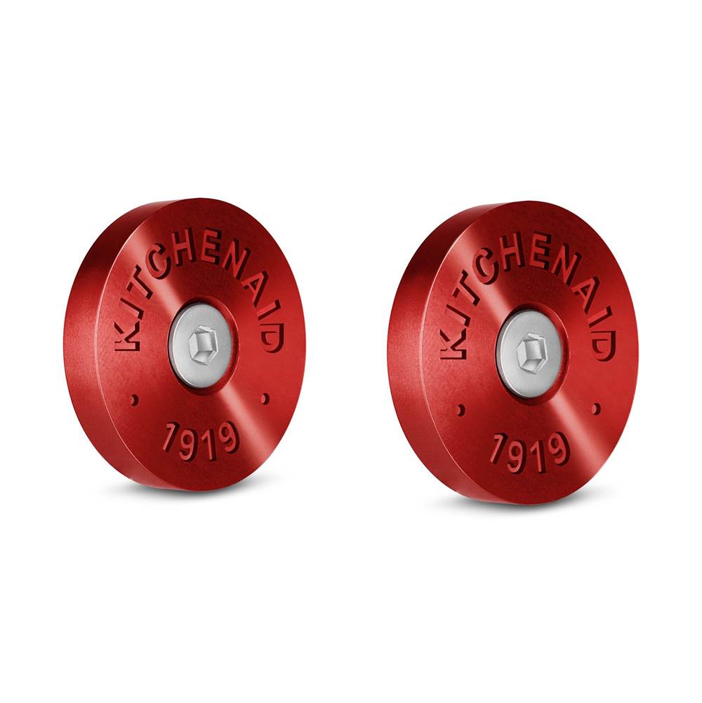 Whirlpool - Range Handle Medallions Handle: (Qty 2) Medallions With 1/8-In Hex Wrench, (Qty 2) Medallion Screws For Kad - Red